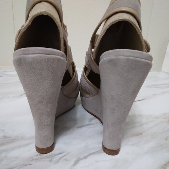 Alexandre Birman | Suede Slingback Wedge Platform Sandals | Sz 10 - Picture 5 of 13